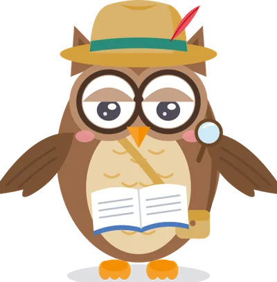A coruja Sábia lendo um livro